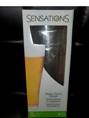 Plastic Pilsner Glasses - Clear (4 Pack)
